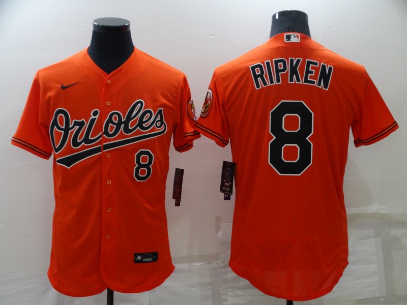 2021 Men Baltimore Orioles 8 Ripken Orange Nike elite MLB Jerseys
